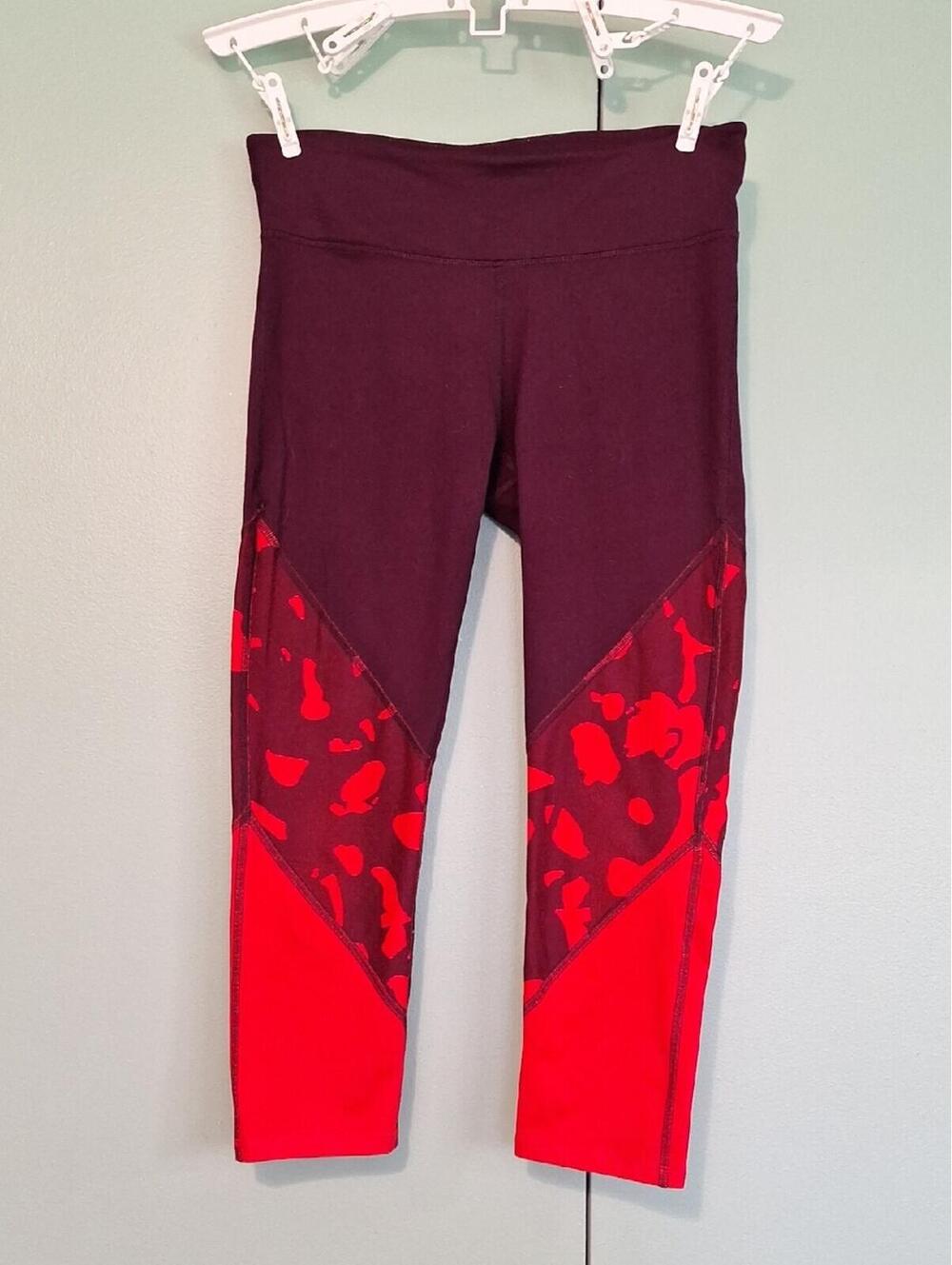 Fabletics Purple And Red Athletic Capri Size Small
